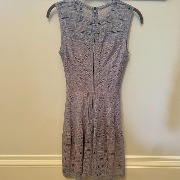 Light Blue Fit & Flare Lace Dress - Picture 2 of 5